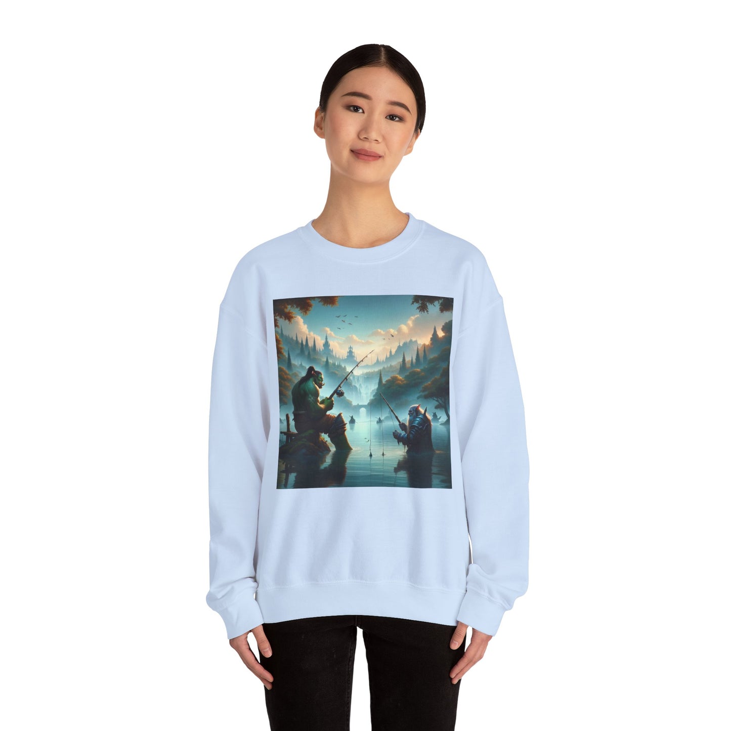 Bluza dresowa | Unisex | Okrągły dekolt | Gruba mieszanka | Fantasy międzyrasowe | Orc i krasnolud