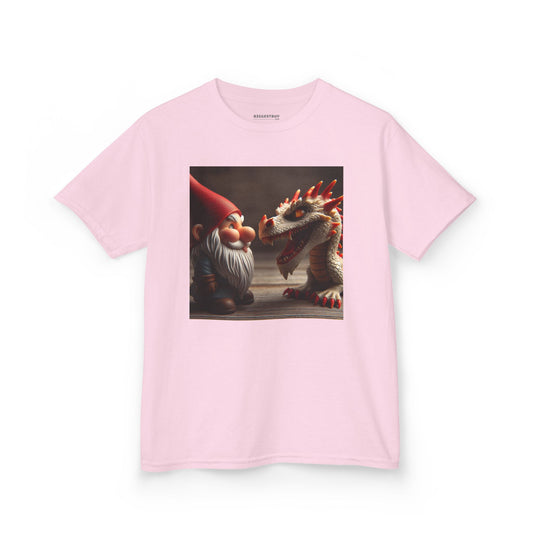 T-Shirt | Kinder-T-Shirt | Schwere Baumwolle | Mythische Folklore | Gnome und Drachen