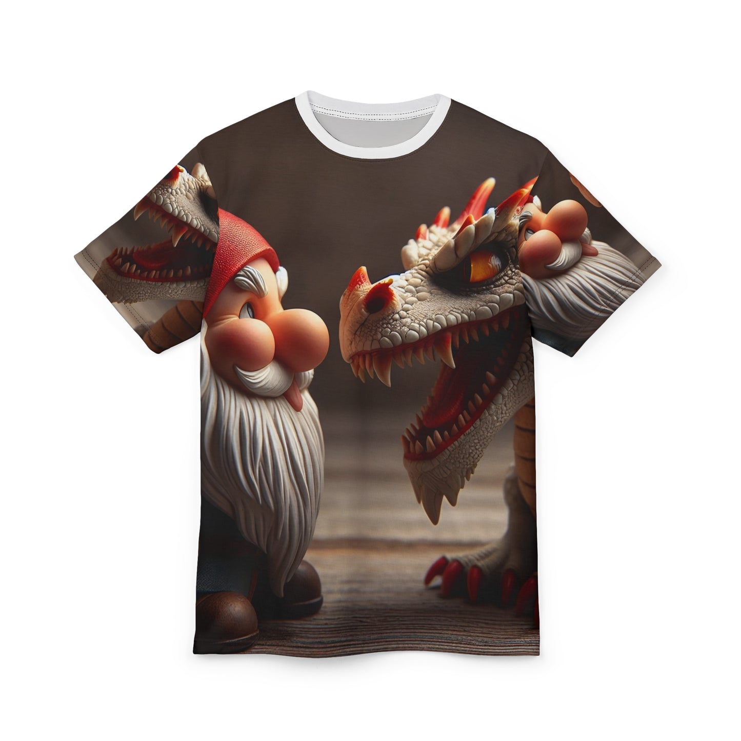 T-Shirt | Nadruk na całej powierzchni | T-shirt unisex | Fantasy folklorystyczne | Gnom i Smok