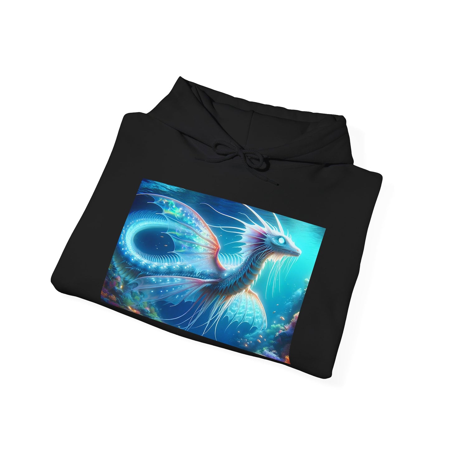 Bluza z kapturem | Unisex | Bluza dresowa z kapturem | Gruba mieszanka | Mitologia morska | Ryujin | Smok wodny
