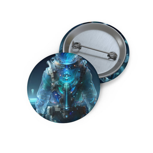 Button | Anstecknadel | Mit Nadelverschluss | Weltraum-Biolumineszenz | Astronaut