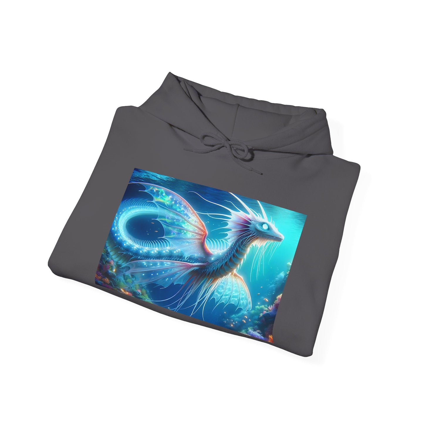 Bluza z kapturem | Unisex | Bluza dresowa z kapturem | Gruba mieszanka | Mitologia morska | Ryujin | Smok wodny