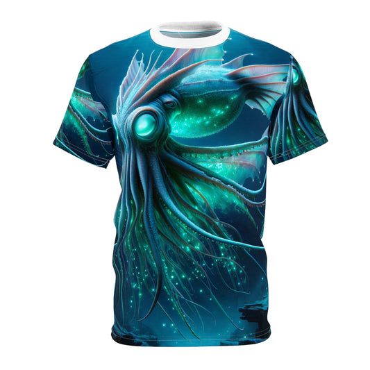 T-Shirt | Cetak Seluruhnya | Kaos Unisex | Horror Kosmik | Leviathan Laut Dalam