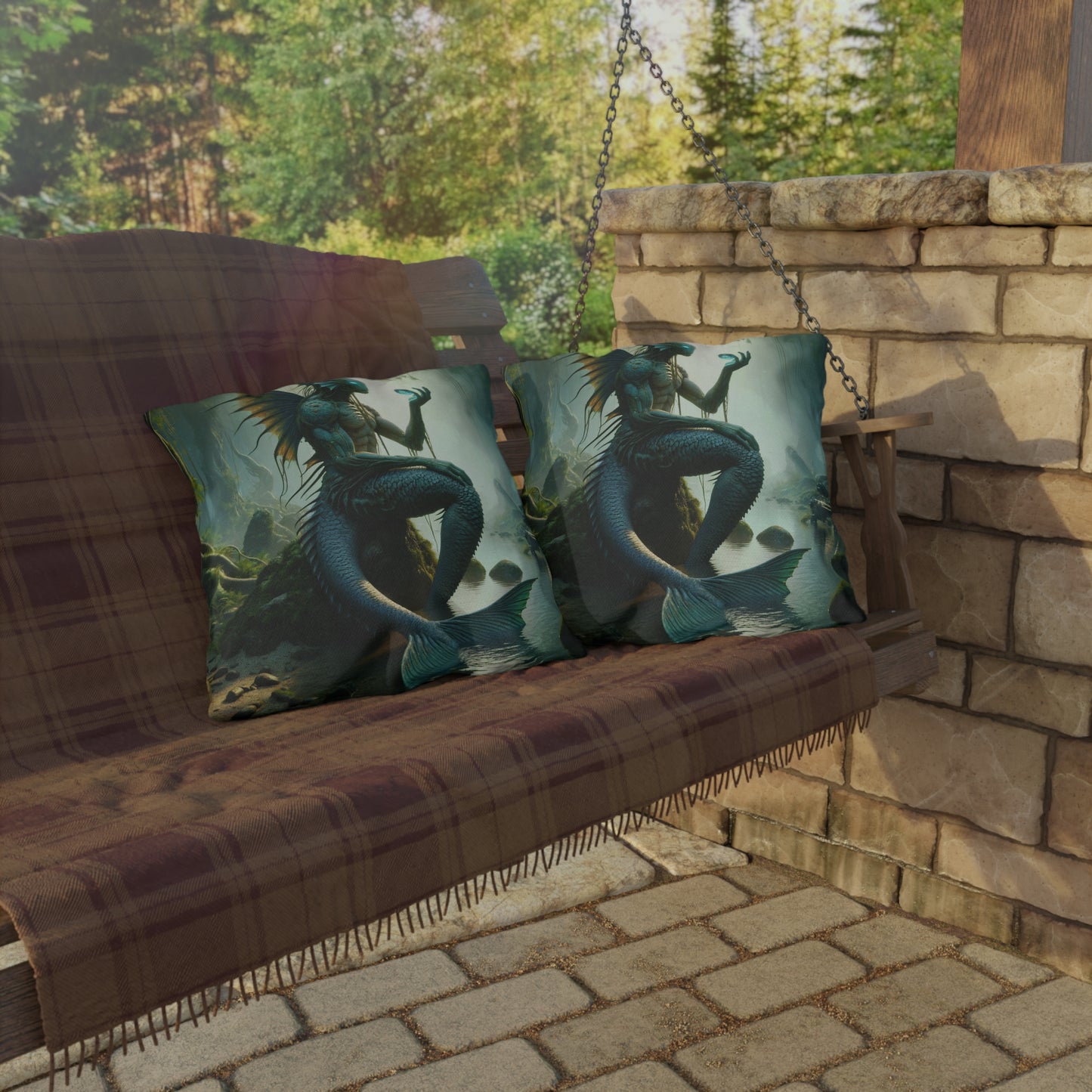 Oreiller | Oreiller d'extérieur | Créature Aquatique | Mythologie Slave | Vodyanoy