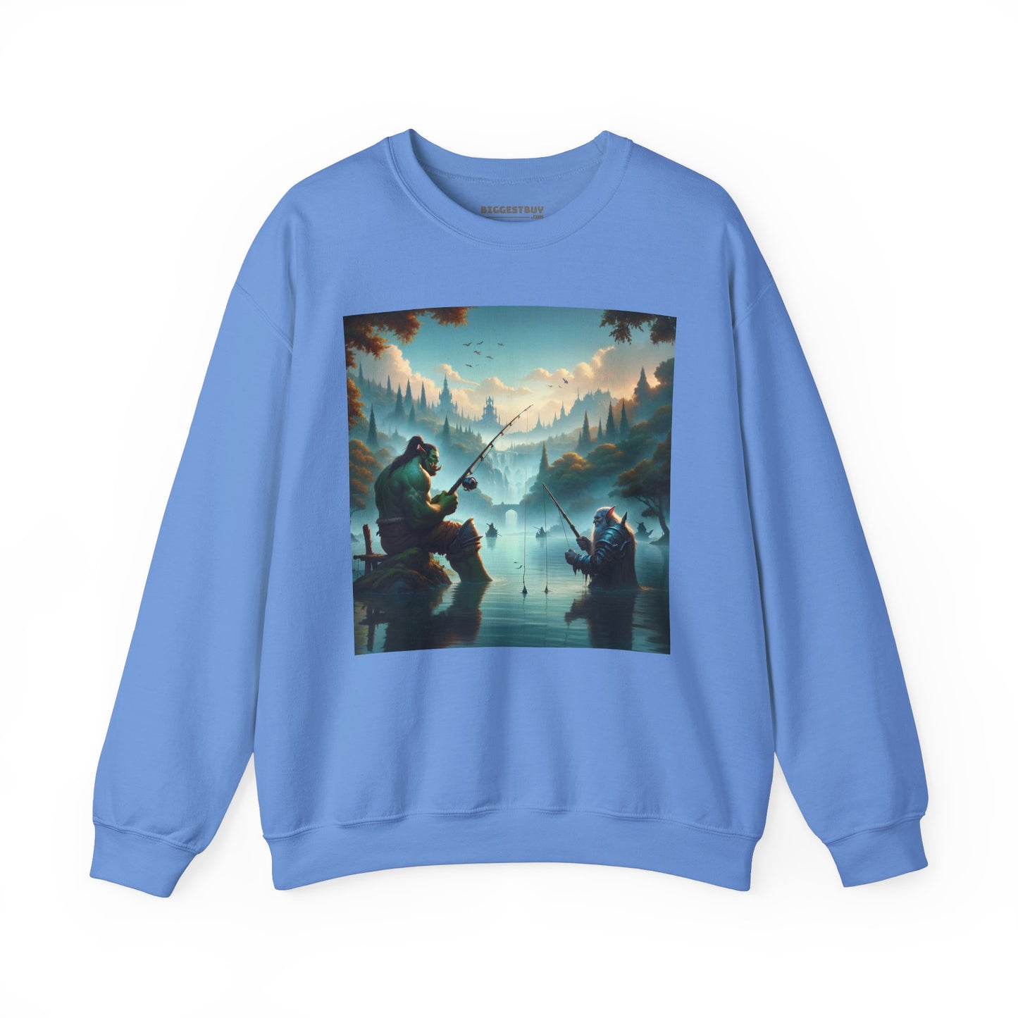Bluza dresowa | Unisex | Okrągły dekolt | Gruba mieszanka | Fantasy międzyrasowe | Orc i krasnolud