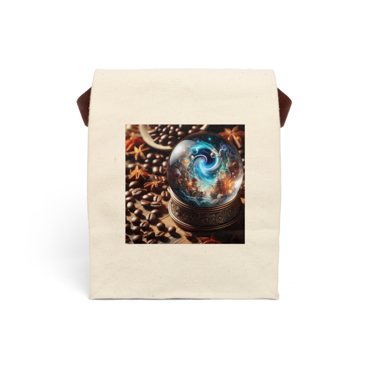Lunch Bag | Canvas | With Strap | Cosmic Fantasy | Mystical Globe