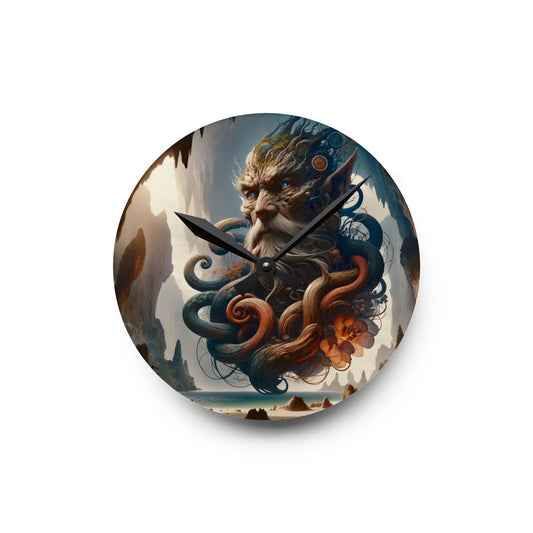 دیوار گھڑی | ایکریلک | گول یا مربع | سمندری افسانہ | عمیق سمندری دیوتا