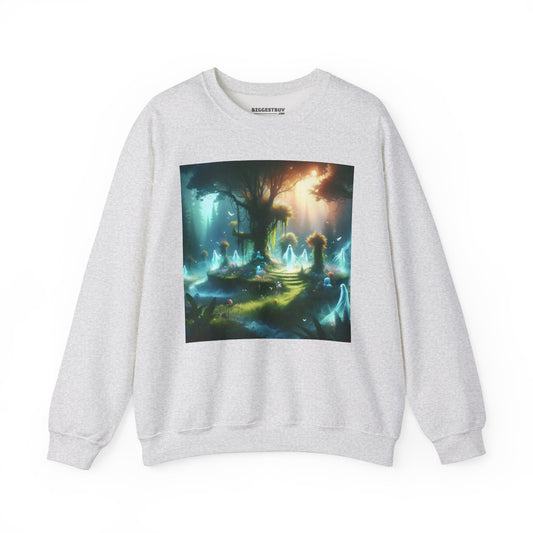 كنزة صوفية | للجنسين | بياقة دائرية | مزيج ثقيل | غابة سحرية | موطن الإيجنس فاتوس | شجرة الحياة