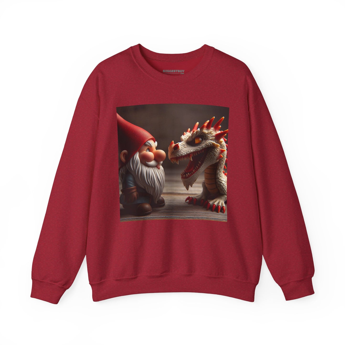 Bluza dresowa | Unisex | Okrągły dekolt | Gruba mieszanka | Fantasy folklorystyczne | Gnom i Smok
