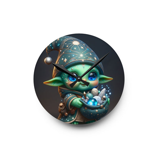 Wandklok | Acryl | Rond of vierkant | Kosmische Folklore | Goblin Figurine