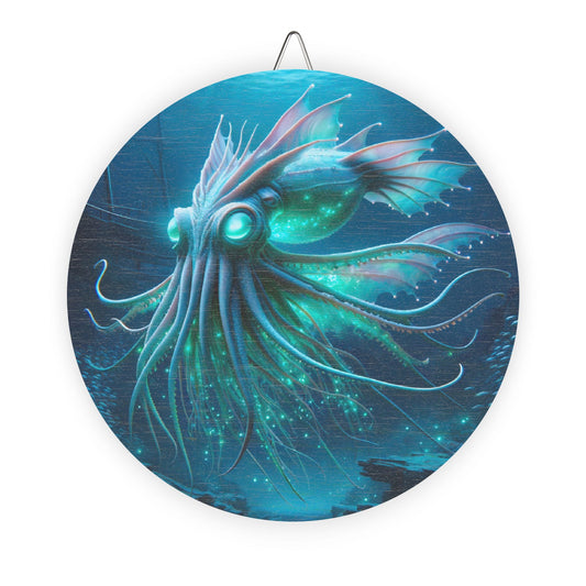 Papan Nama | Kayu | Horror Kosmik | Leviathan Laut Dalam