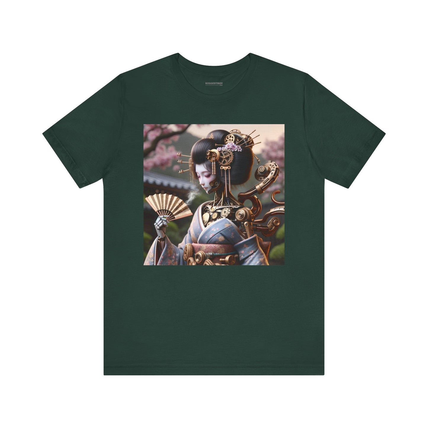 Tシャツ | ユニセックス | ジャージーTシャツ | 半袖 | スチームパンク | サイバーギーシャ | ロボット芸者