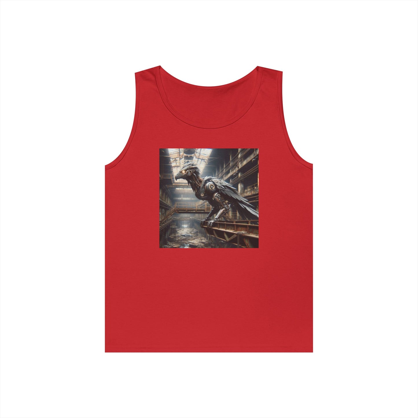 Camiseta de tirantes | Unisex | Algodón grueso | Steampunk Distópico | Cuervo Mecánico
