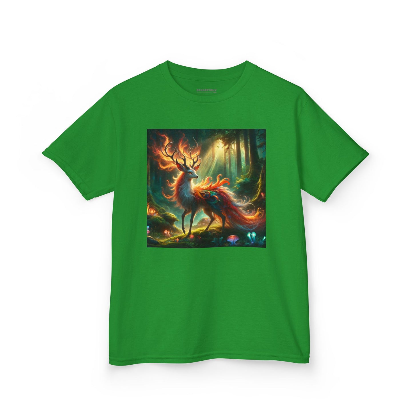 T-Shirt | Koszulka dziecięca | Ciężka bawełna | Mistyczna fantazja | Ognisty jeleń