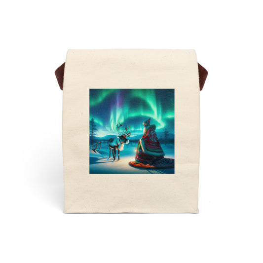 Lunchtasche | Canvas | Mit Gurt | Nordische Schamanenwelt | Rentiergeist
