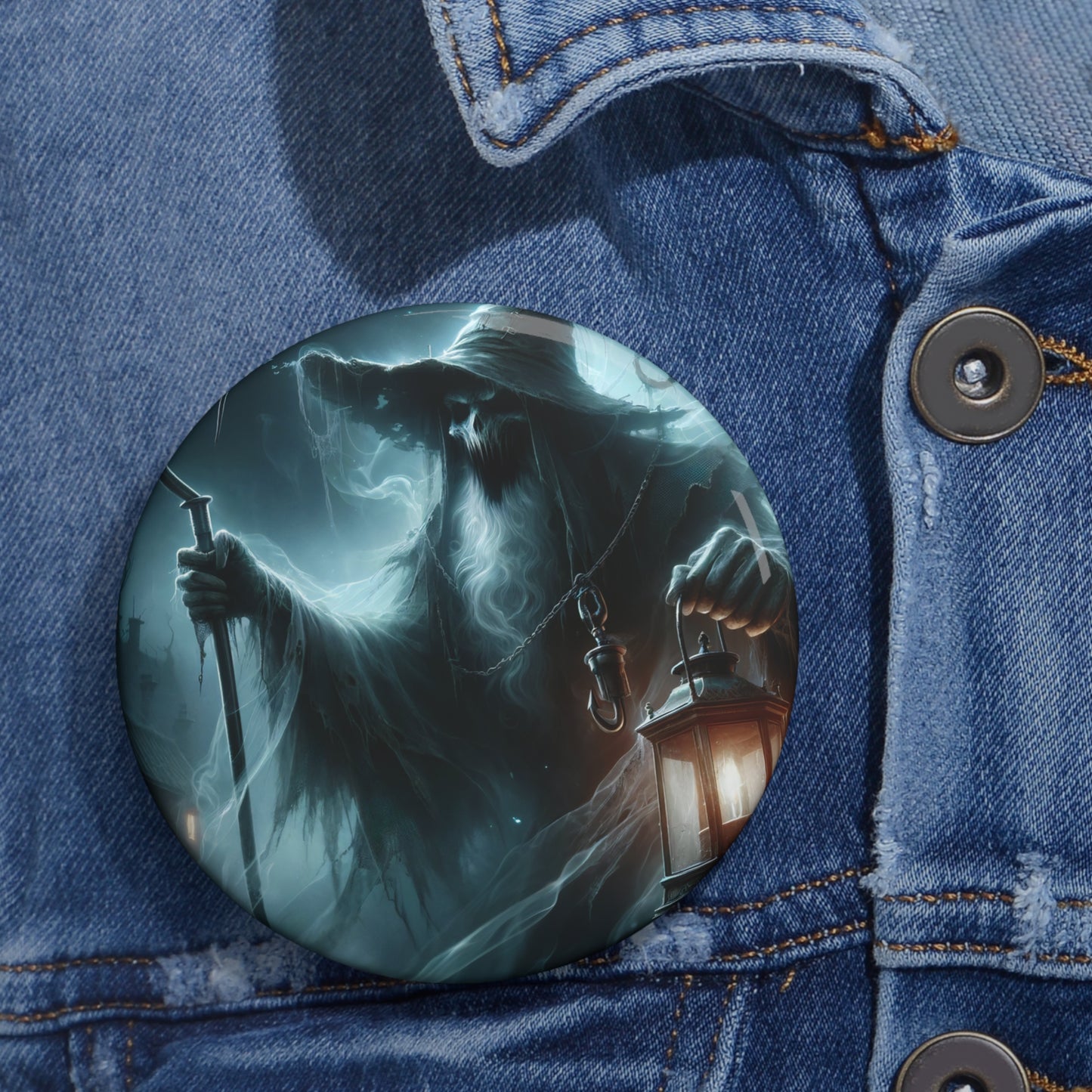 Button | Speldbutton | Met speld | Ondode Tovenaar | Necromantie | Geest