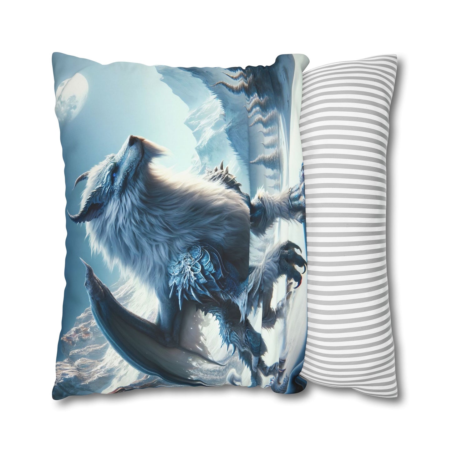 غطاء وسادة | مربع | قماش بوليستر | أساطير نورسية | فنرير