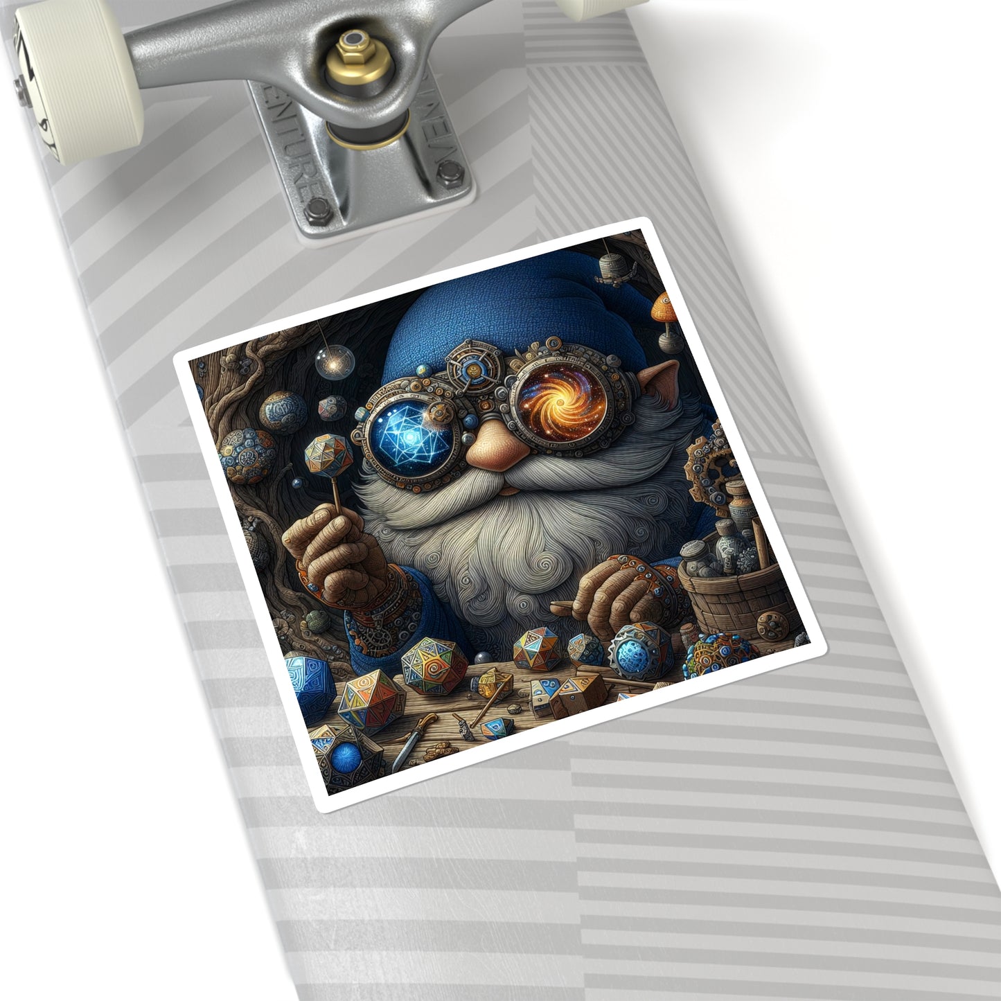 Adesivo | Quadrado | Fantasia Steampunk | Mago Anão