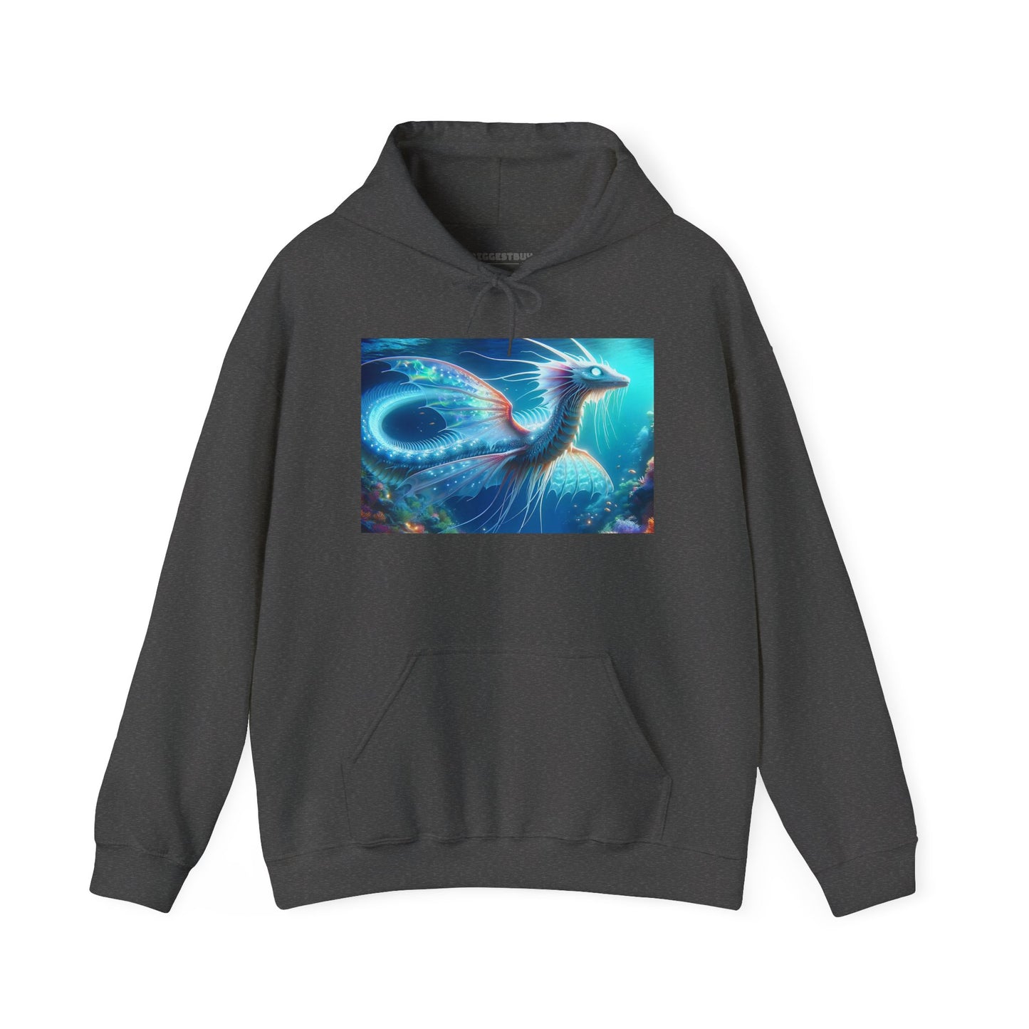 Bluza z kapturem | Unisex | Bluza dresowa z kapturem | Gruba mieszanka | Mitologia morska | Ryujin | Smok wodny