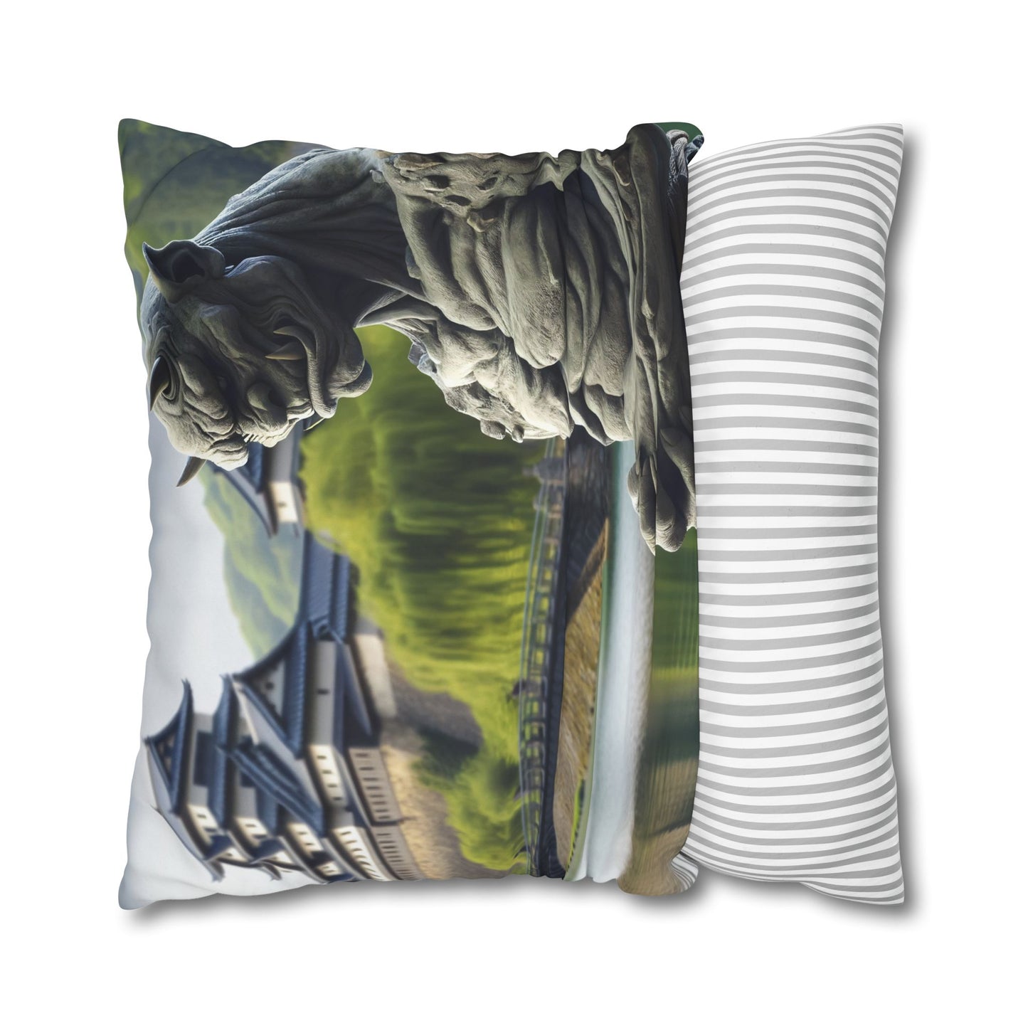 Poszewka na poduszkę | Kwadratowy | Płótno poliestrowe | Mitologia japońska | Oni | Posąg