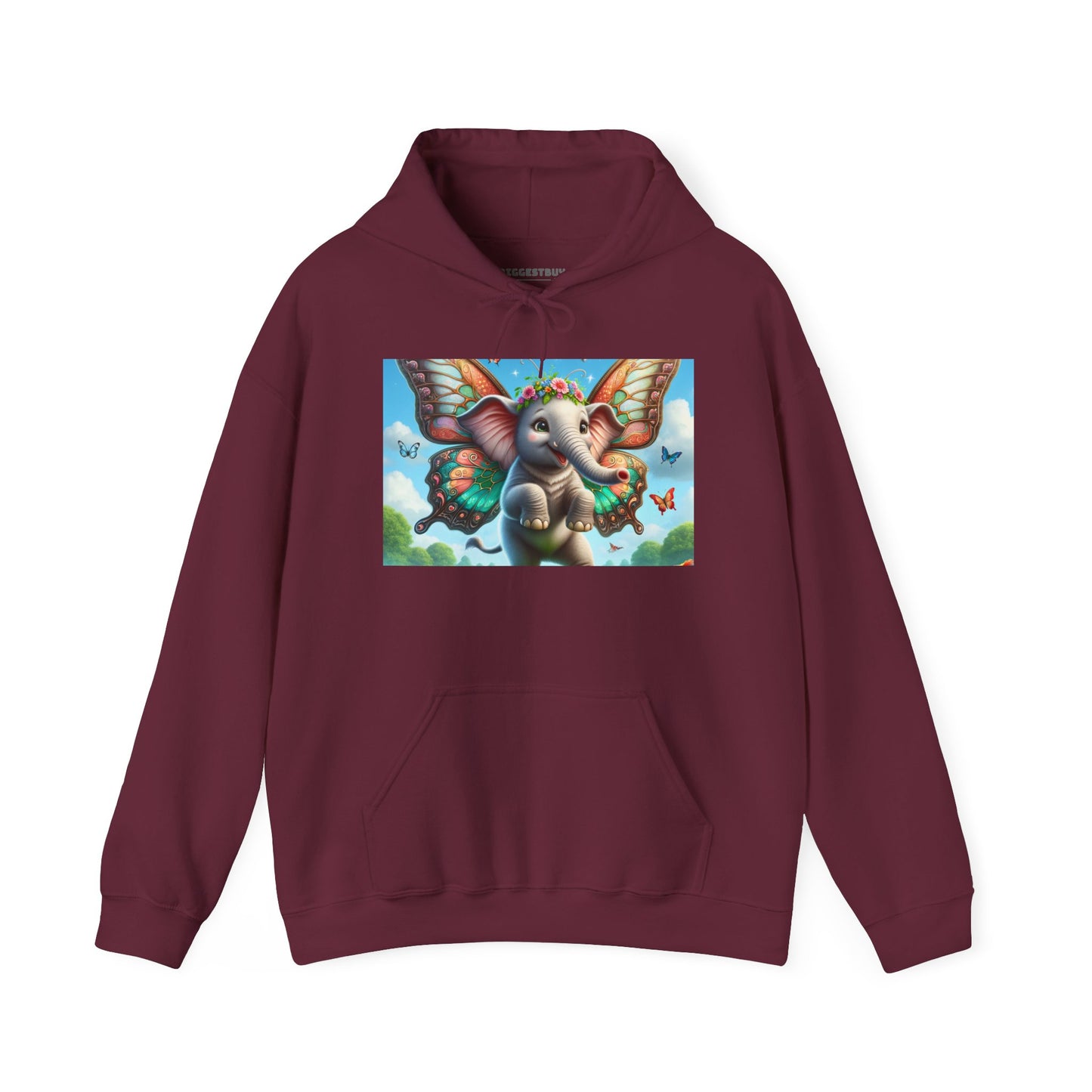 Bluza z kapturem | Unisex | Bluza dresowa z kapturem | Gruba mieszanka | Baśniowa fauna | Airavata | Słonik