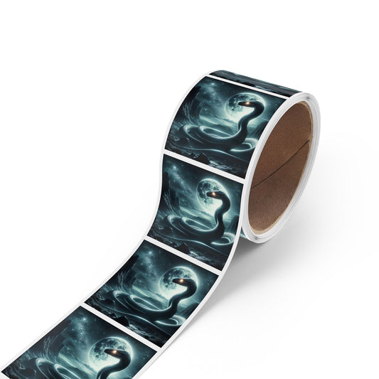 Stickerlabelrol | Vierkant | Noorse Mythologie | Jörmungandr | Zeeslang