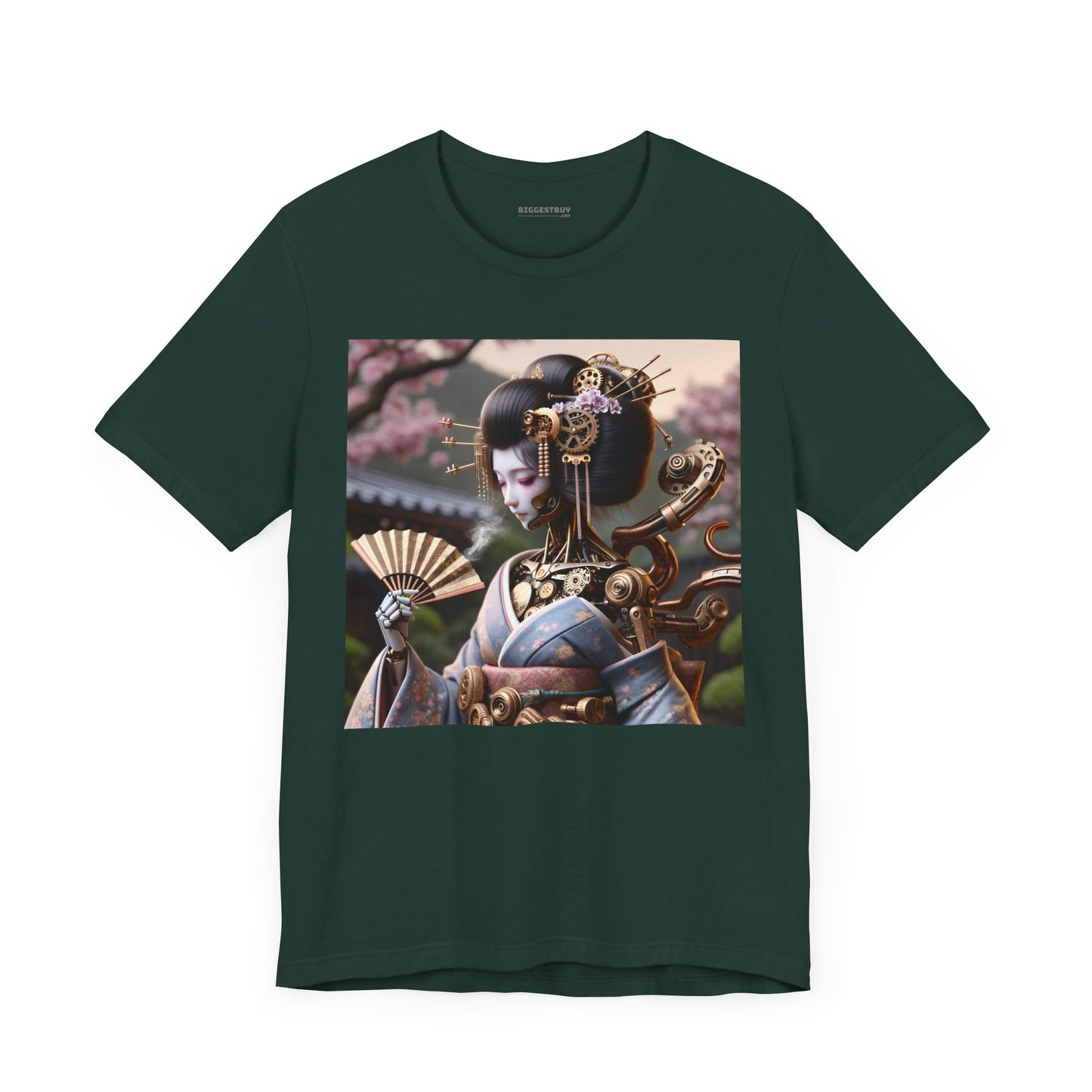 Tシャツ | ユニセックス | ジャージーTシャツ | 半袖 | スチームパンク | サイバーギーシャ | ロボット芸者