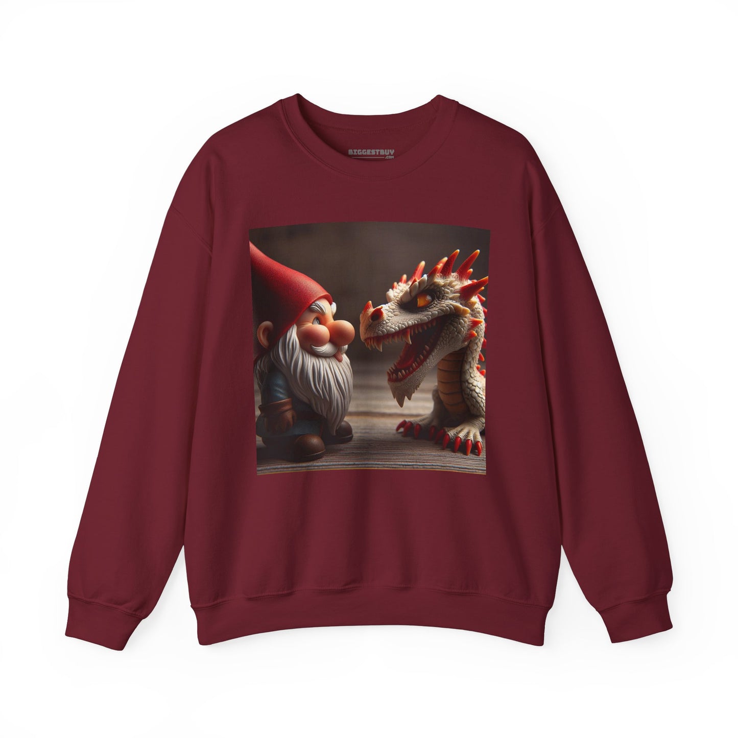 Bluza dresowa | Unisex | Okrągły dekolt | Gruba mieszanka | Fantasy folklorystyczne | Gnom i Smok