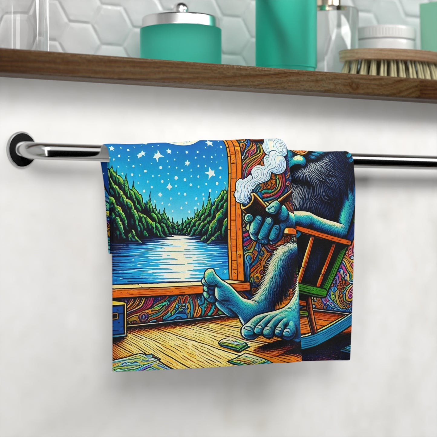 تولیہ | چہرے کا تولیہ | سائیکیڈیلک فینٹسی | کیبن کا منظر