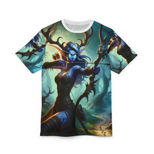 T-Shirt | Cetak Seluruhnya | Kaos Unisex | Fantasi Hutan | Pemanah Mistis