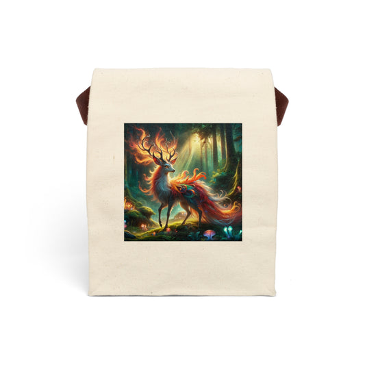 Bolsa de almuerzo | Lona | Con correa | Fantasía Elemental | Ciervo de Fuego