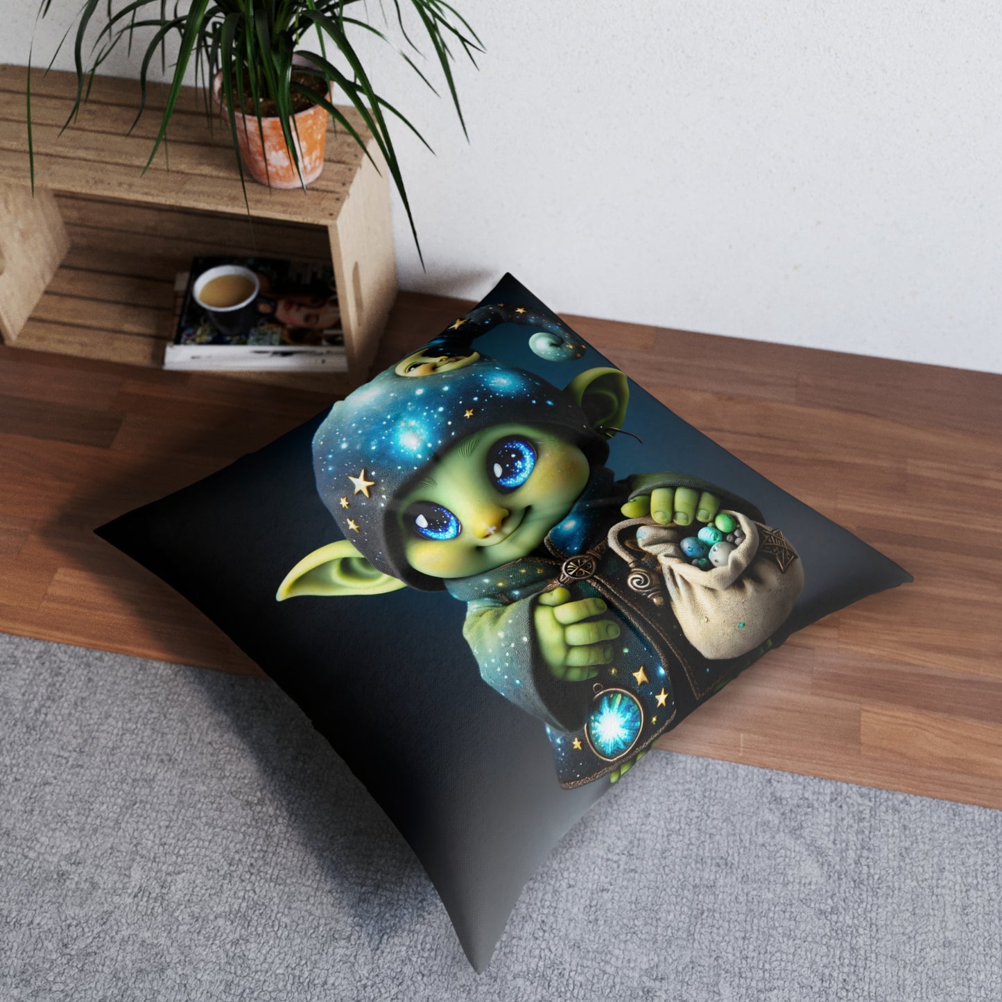 Cuscino | Cuscino da pavimento | Trapuntato | Quadrato | Fantasy | Folletto Celestiale