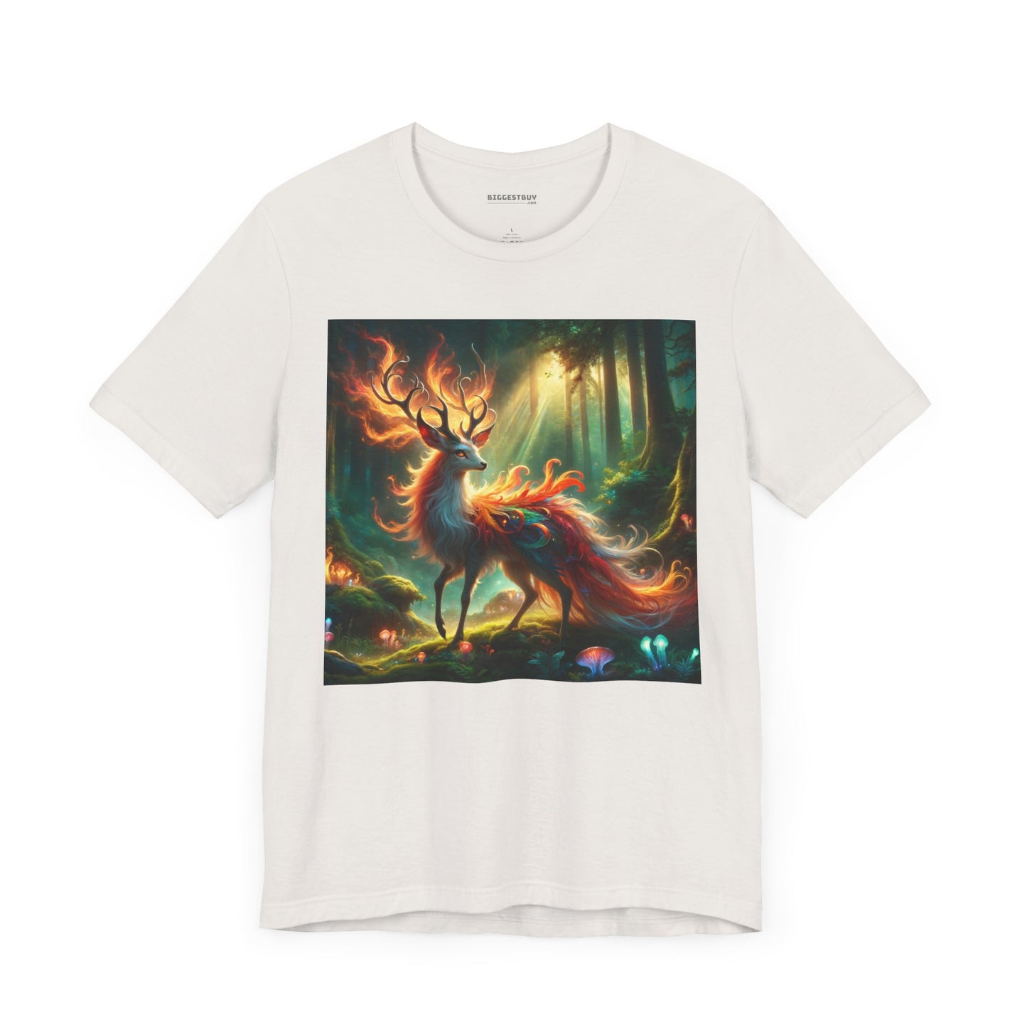 T-shirt | Unisex | Maglietta in jersey | Manica corta | Mitologia Fantastica | Cervo di Fuoco