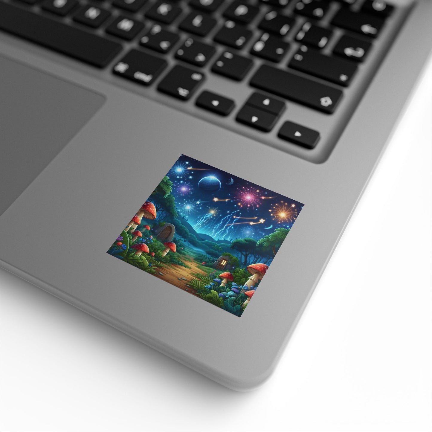 स्टिकर लेबल रोल | चौकोर | जादुई कल्पना | बायोल्यूमिनेसेंट मशरूम