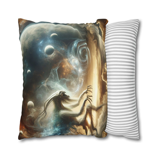 Sarung bantal | Persegi | Kanvas poliester | Kosmik Lovecraftian | Entitas Kuno