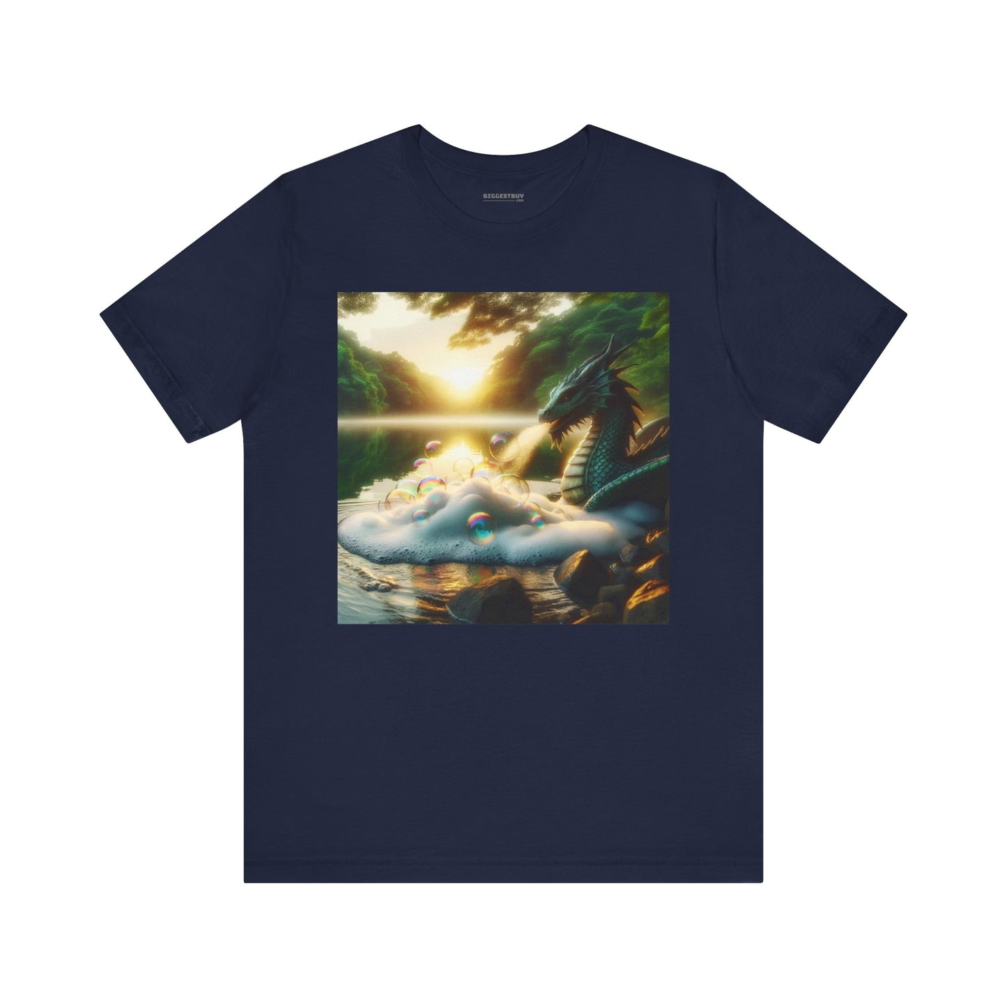 เสื้อยืด | ยูนิเซ็กส์ | เสื้อยืดเจอร์ซีย์ | แขนสั้น | แฟนตาซีมังกร | มังกรริมทะเลสาบ