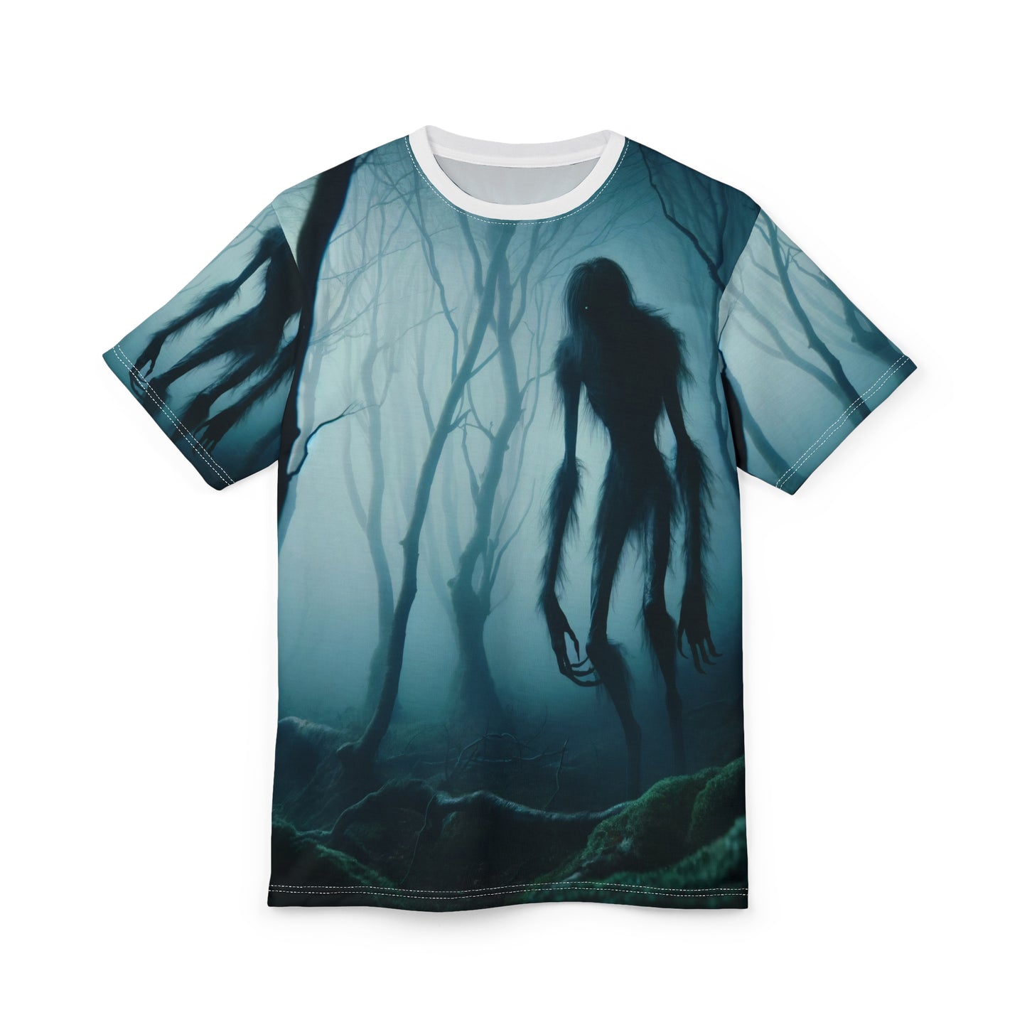 Tシャツ | 全面プリント | ユニセックスTシャツ | フォークホラー | ウェンディゴ | 森の亡霊