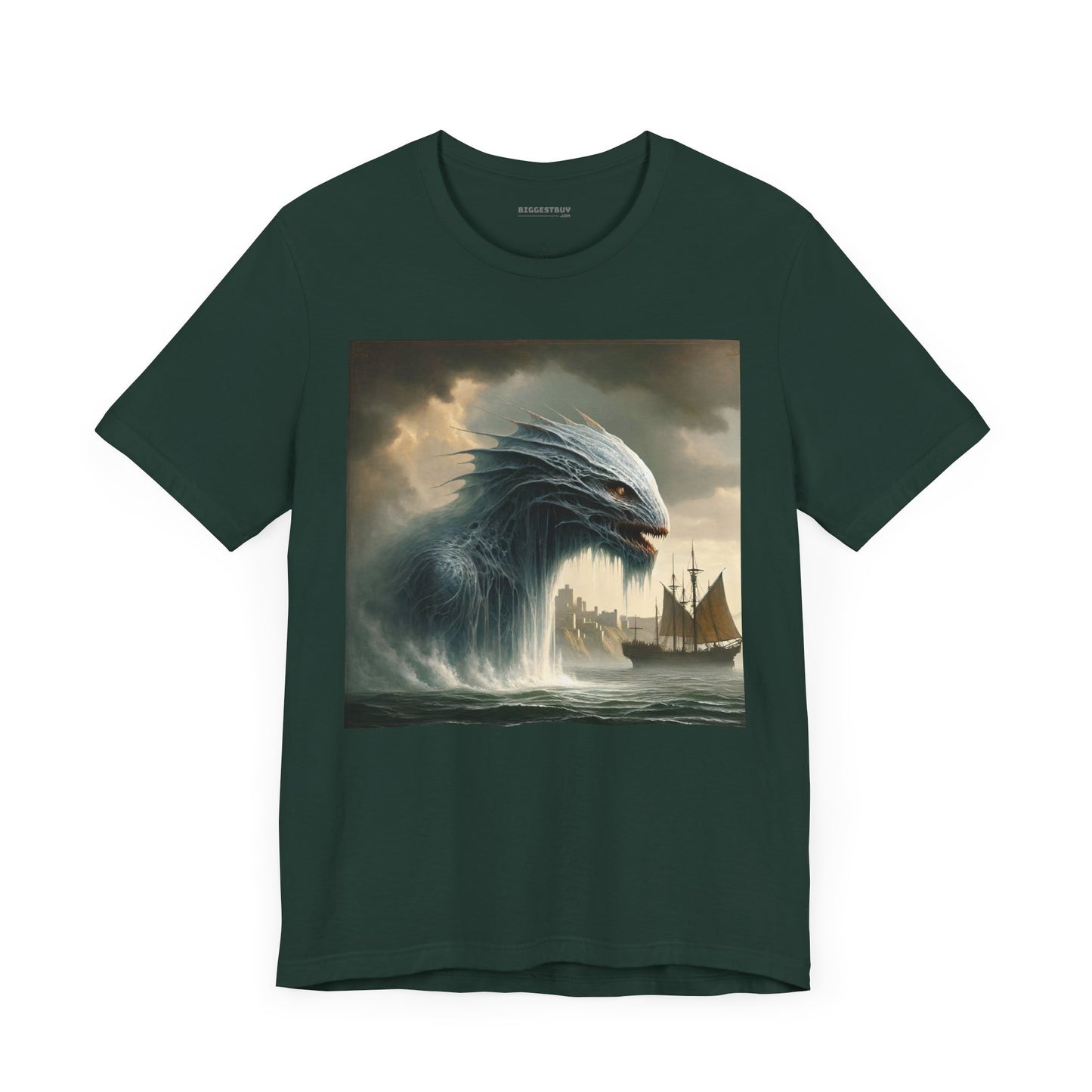 T-shirt | Unisex | Maglietta in jersey | Manica corta | Mitologia Nordica | Jörmungandr | Serpente Marino