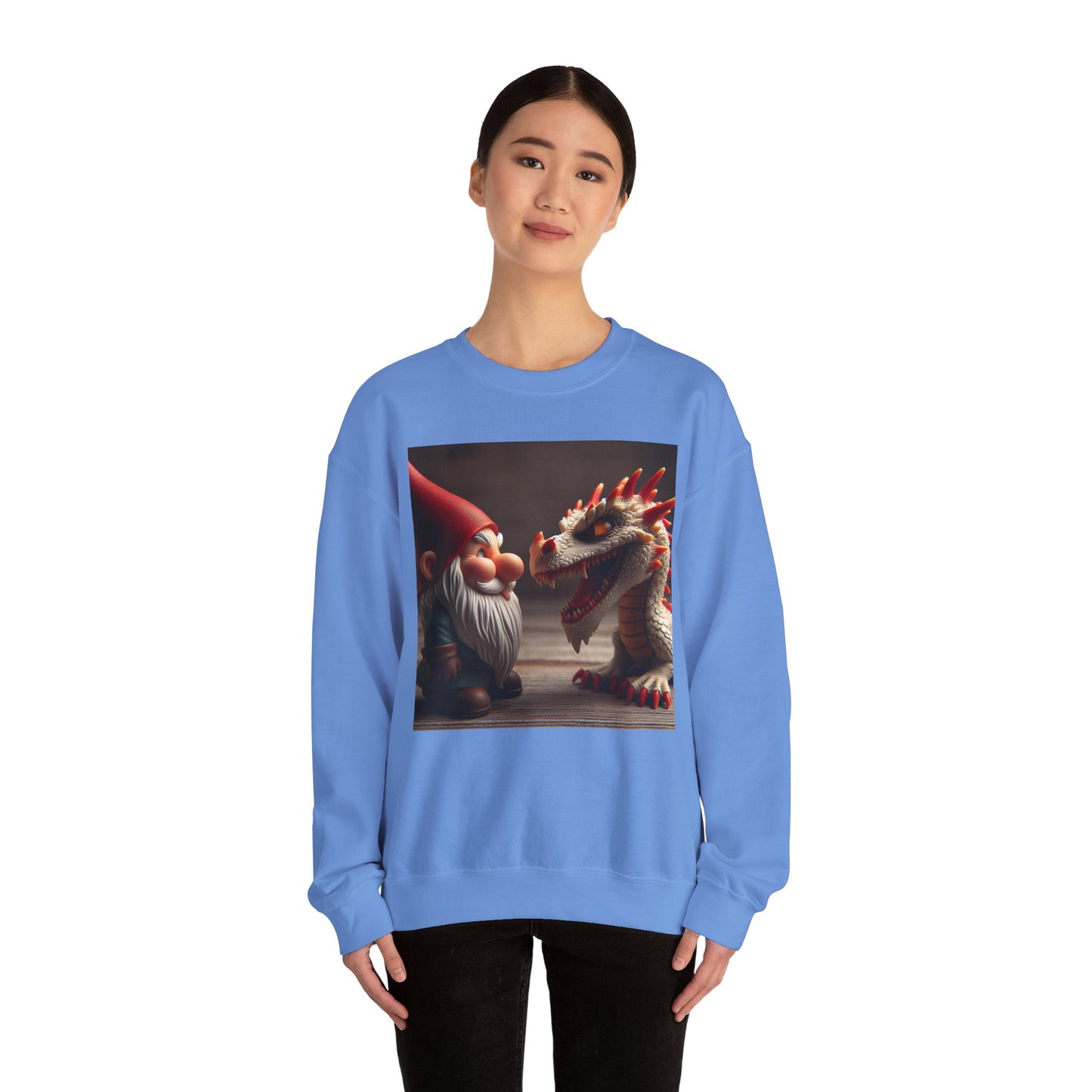 Bluza dresowa | Unisex | Okrągły dekolt | Gruba mieszanka | Fantasy folklorystyczne | Gnom i Smok