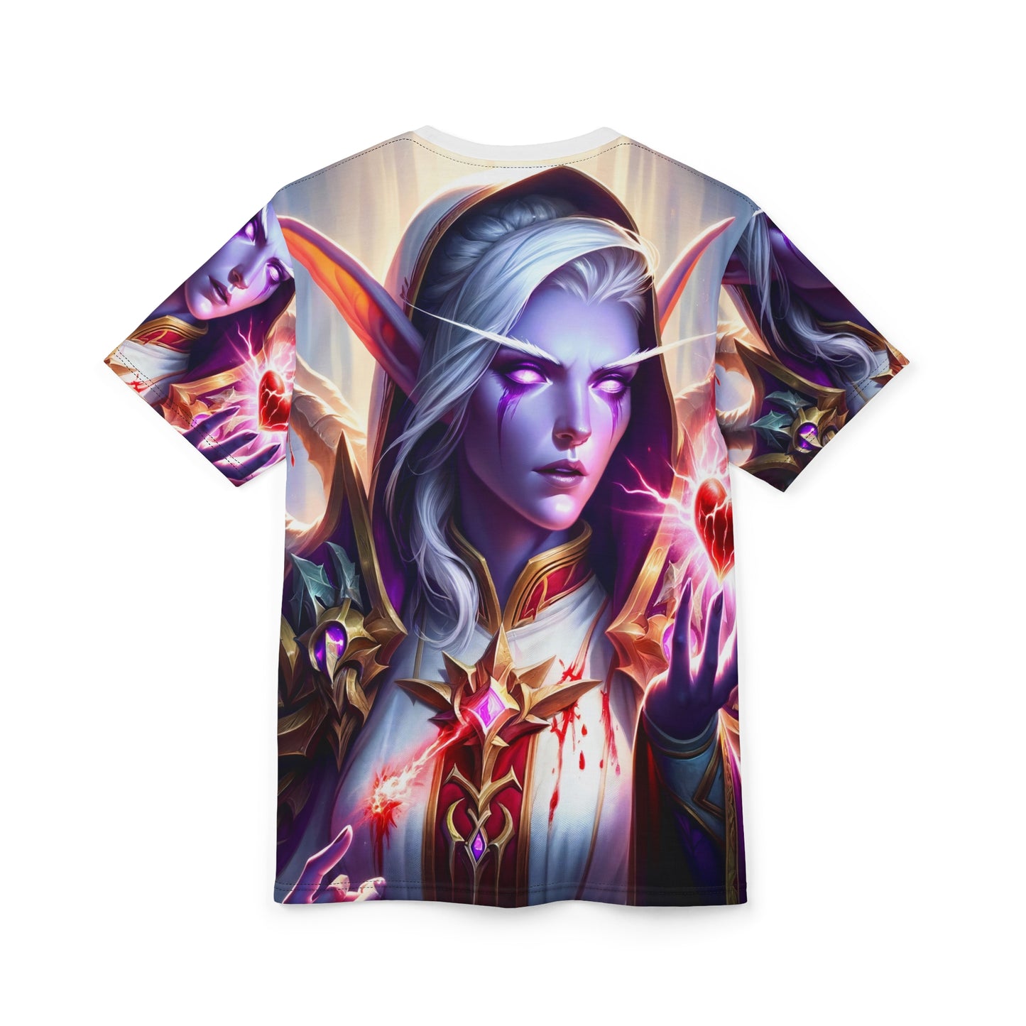 Tシャツ | 全面プリント | ユニセックスTシャツ | ファンタジー | エルフ魔法使い | 紫の心