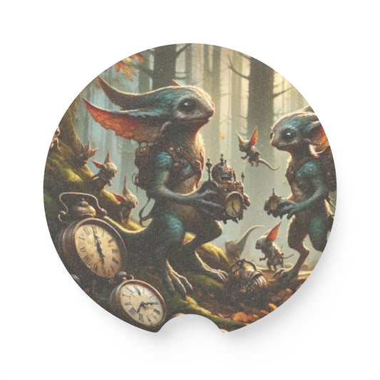 Apoia-copos | Apoia-copos para carro | Pedra-sabão | Fantasia Celta | Pooka Steampunk | Criaturas