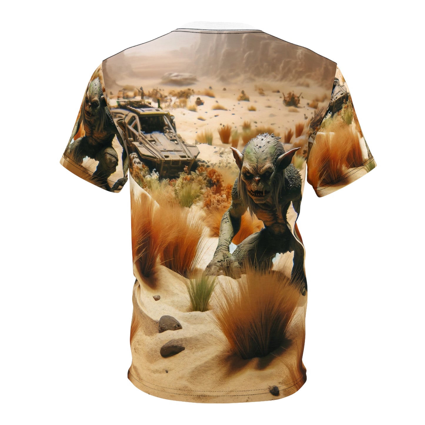 T-Shirt | Allover-Druck | Unisex-T-Shirt | Post-Apokalypse | Goblin | Wüstenkreatur