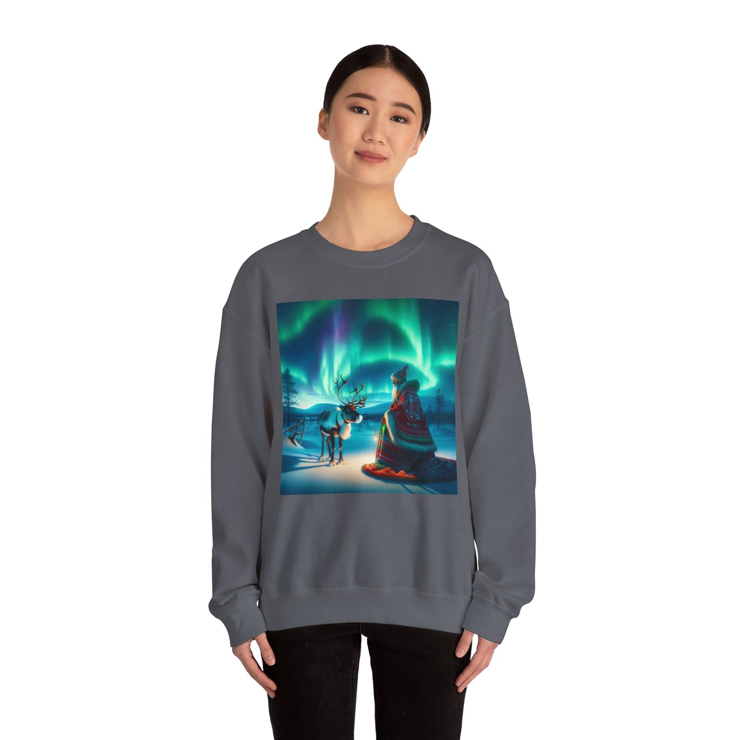 Bluza dresowa | Unisex | Okrągły dekolt | Gruba mieszanka | Szamanizm Polarny | Wizja Saamów