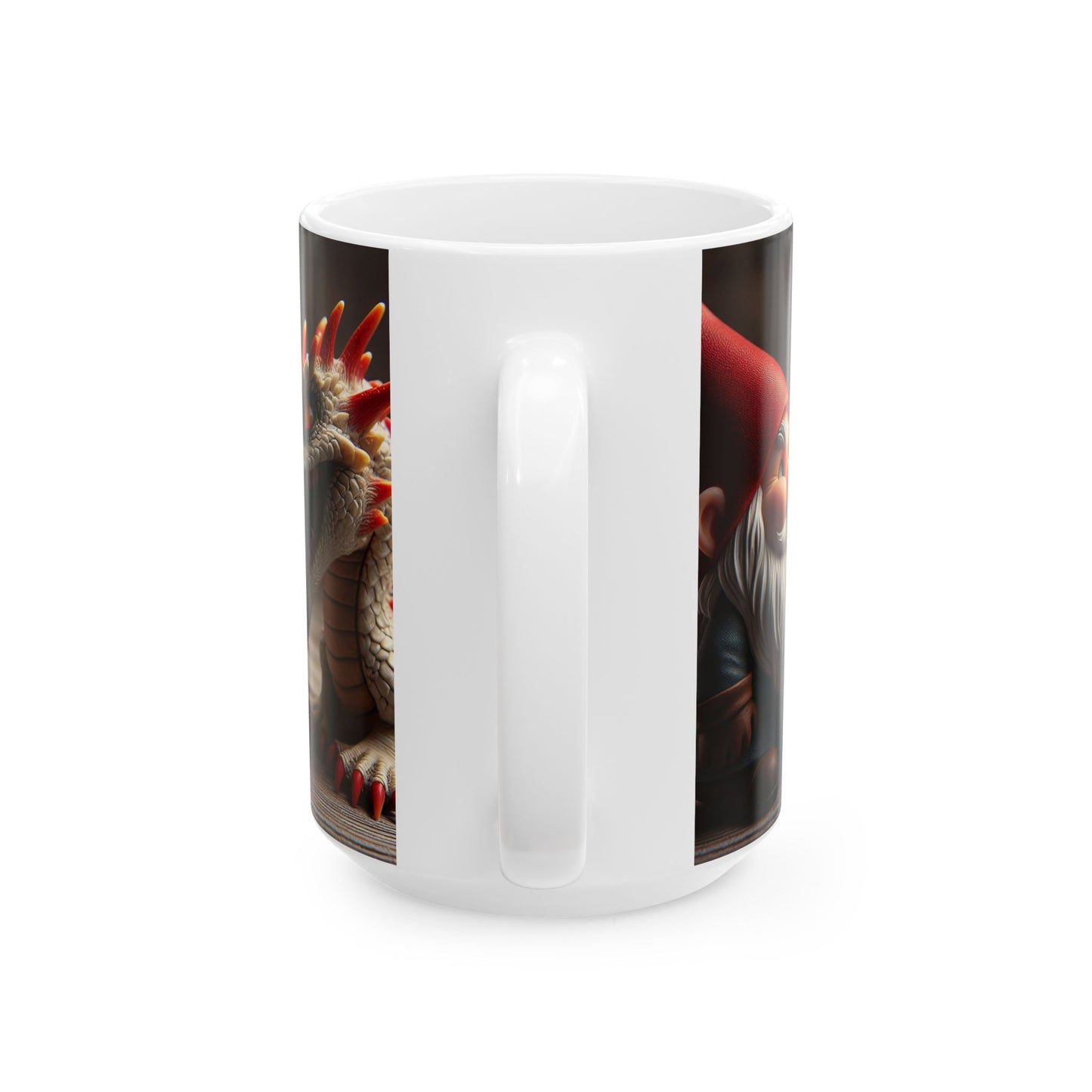 Tazza | Ceramica | Bianca | Mitologia Comparata | Gnomo e Drago