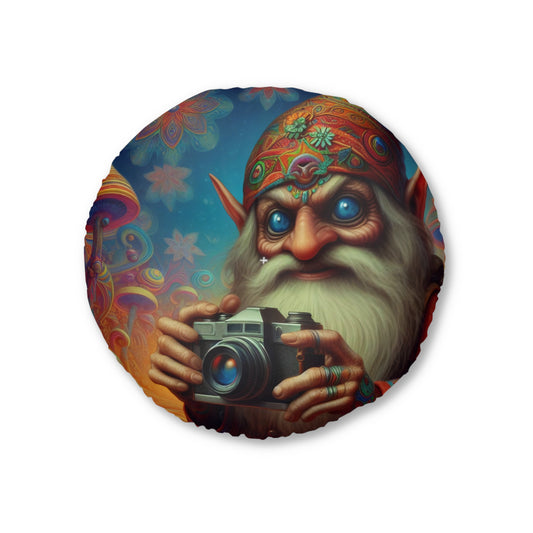 Pillow | Floor Pillow | Tufted | Round | Fantasy | Domovoi | Spirit Art