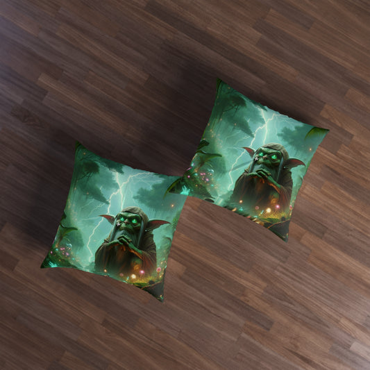 Pillow | Floor Pillow | Tufted | Square | Shamanic Fantasy | Boggart | Goblin