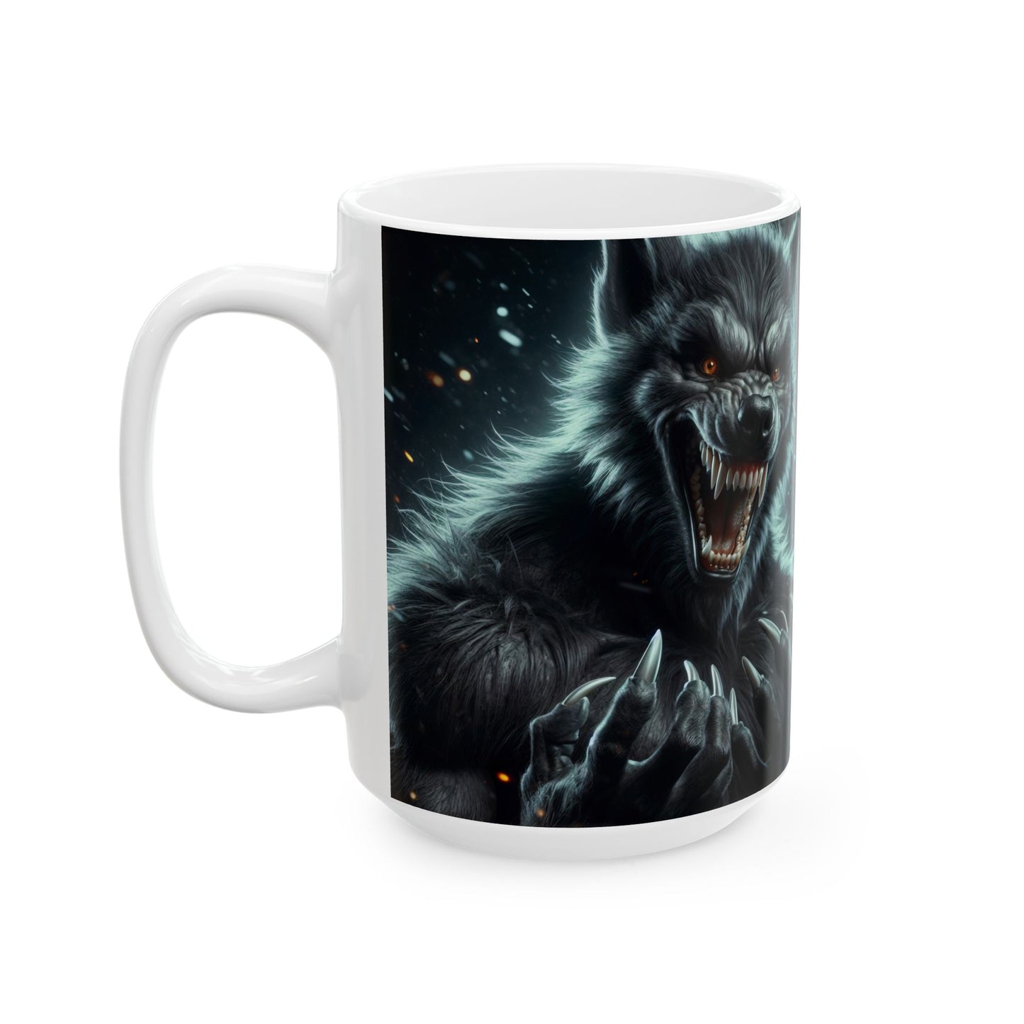 Kubek | Ceramiczny | Biały | Mitologia Wilkołacza | Bestia Mroku