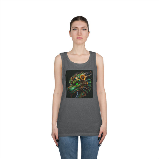 Tanktopp | Unisex | Kraftig bomull | Steampunk Fantasy | Mekanisk Drage