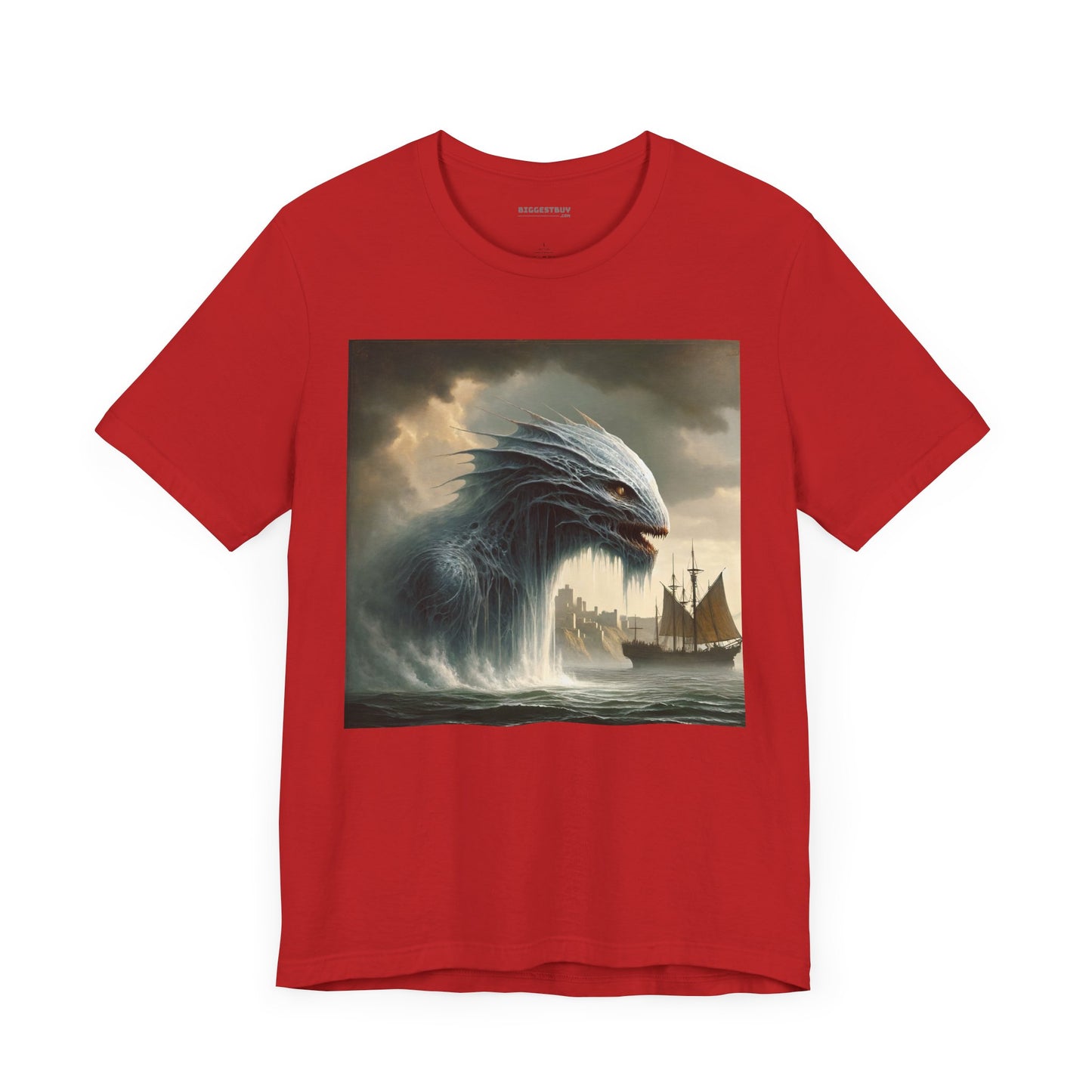 T-shirt | Unisex | Maglietta in jersey | Manica corta | Mitologia Nordica | Jörmungandr | Serpente Marino