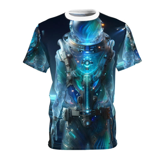 T-Shirt | Allover-Druck | Unisex-T-Shirt | Weltraum-Biolumineszenz | Astronaut